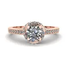 Anillo de oro rosa con diamantes