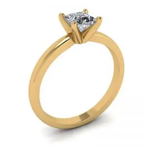 Anillo de compromiso de oro mixto con diamante princesa - Photo 3