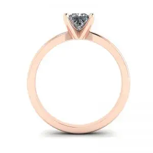 Anillo mixto de oro rosa y blanco con diamante princesa - Photo 1
