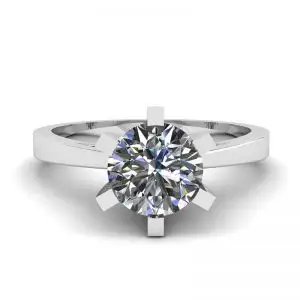 Anillo de Diamantes en Oro Blanco 18K para Compromiso