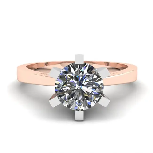 Anillo de diamantes en oro rosa de 18 quilates para compromiso