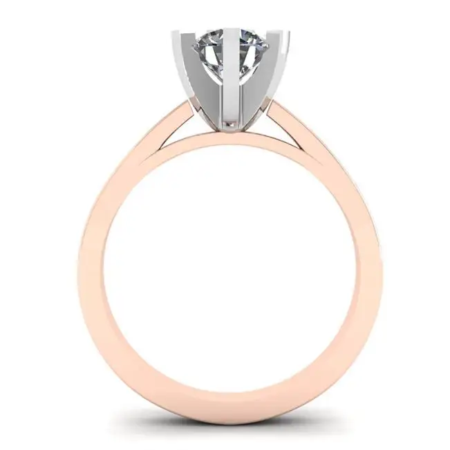 Anillo de diamantes en oro rosa de 18 quilates para compromiso - Photo 1