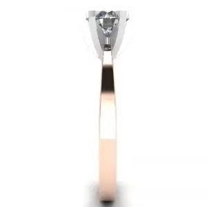 Anillo de diamantes en oro rosa de 18 quilates para compromiso - Photo 2
