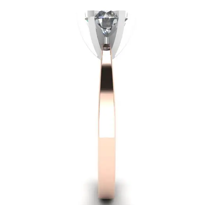 Anillo de diamantes en oro rosa de 18 quilates para compromiso - Photo 2