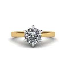 Anillo de compromiso de oro mixto con diamante