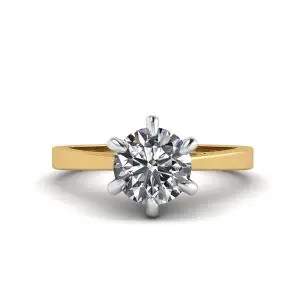 Anillo de compromiso de oro mixto con diamante