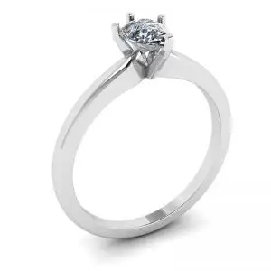 Anillo solitario de diamante pera en 6 puntas - Photo 3