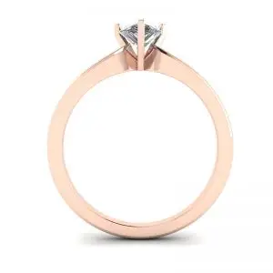 Anillo solitario de diamante pera en oro rosado de 6 puntas - Photo 1