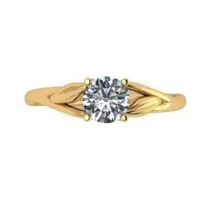 Anillo de compromiso de diamantes inspirado en la naturaleza