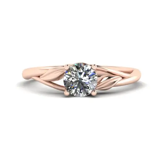 Anillo de compromiso de diamantes inspirado en la naturaleza ORO rosa Joyeria PIERRE Estilo 3773R entrega en Mexico