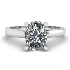Anillo Diamante Ovalado Oro Blanco