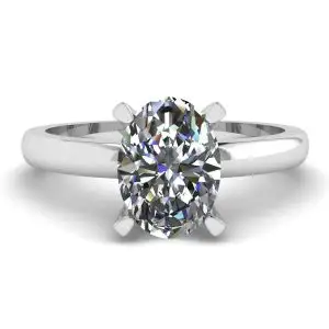 Anillo Diamante Ovalado Oro Blanco