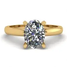 Anillo de diamantes ovalados en oro amarillo de 18 quilates