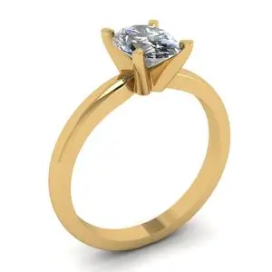Anillo de diamantes ovalados en oro amarillo de 18 quilates - Photo 3