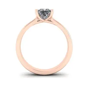 Anillo de oro rosa de 18 quilates con diamante talla princesa - Photo 1