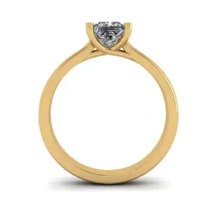 Anillo de oro amarillo de 18 quilates con diamante talla princesa - Photo 1