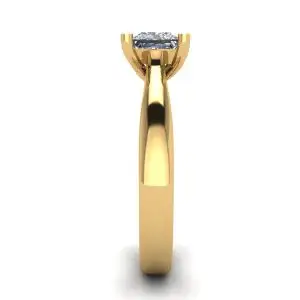 Anillo de oro amarillo de 18 quilates con diamante talla princesa - Photo 2
