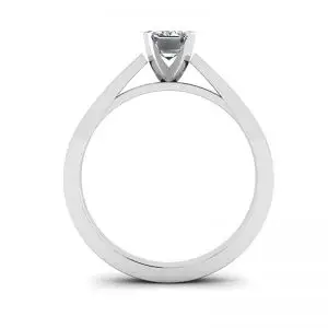 Anillo de diamantes de talla esmeralda en estilo futurista - Photo 1