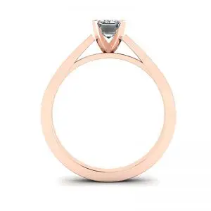 Anillo estilo futurista con diamantes de talla esmeralda en oro rosa de 18 quilates - Photo 1