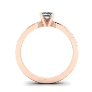 Anillo rectangular de diamantes en oro blanco y rosa - Photo 1