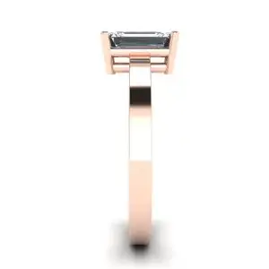 Anillo Rectangular de Diamantes en Oro Rosa - Photo 2