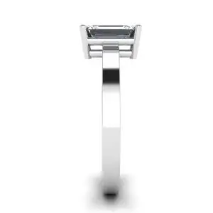 Anillo Rectangular Diamante Oro Blanco - Photo 2