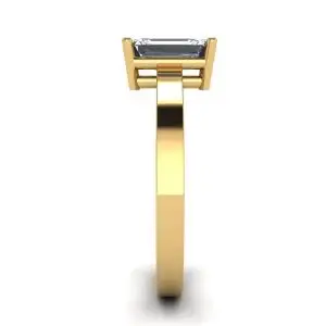 Anillo rectangular de diamantes en oro amarillo de 18 quilates - Photo 2