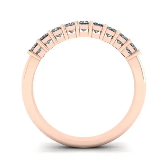 Anillo de 9 cuadrados con diamantes de princesa en oro rosa,  Ampliar imagen 2