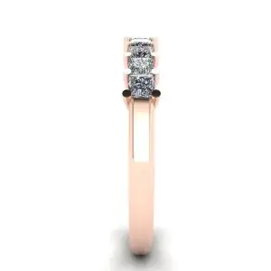 Anillo de 9 cuadrados con diamantes de princesa en oro rosa - Photo 2