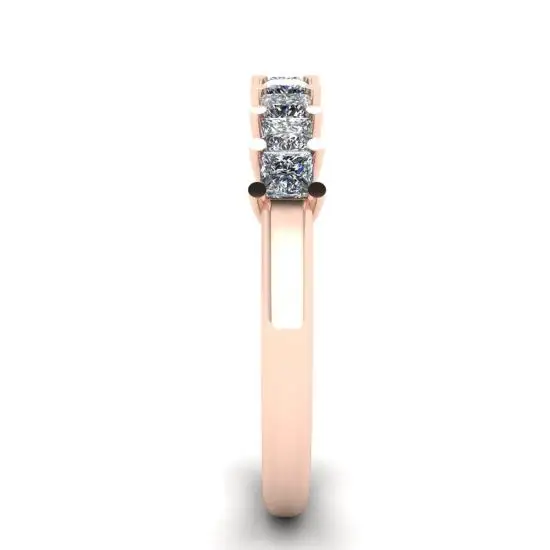 Anillo de 9 cuadrados con diamantes de princesa en oro rosa,  Ampliar imagen 3