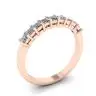 Anillo de 9 cuadrados con diamantes de princesa en oro rosa, Image 4