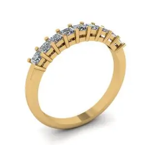 Anillo Princesa Diamante 9 Cuadrados Oro Amarillo - Photo 3