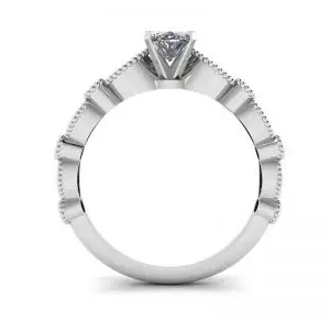 Anillo Estilo Romántico con Diamantes Ovalados en Oro Blanco - Photo 1
