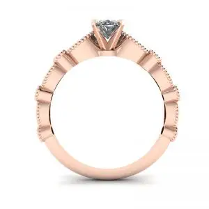 Anillo Estilo Romántico con Diamantes Ovalados en Oro Rosa - Photo 1
