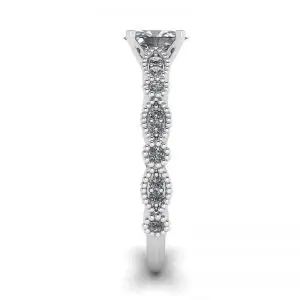 Anillo Estilo Romántico con Diamantes Ovalados en Oro Blanco - Photo 2