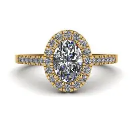 Anillo Diamante Oval Oro Amarillo