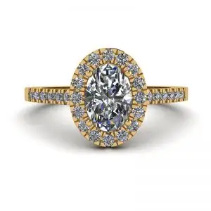 Anillo Diamante Oval Oro Amarillo