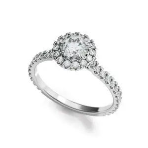Anillo de diamantes de talla redonda con halo - Photo 2