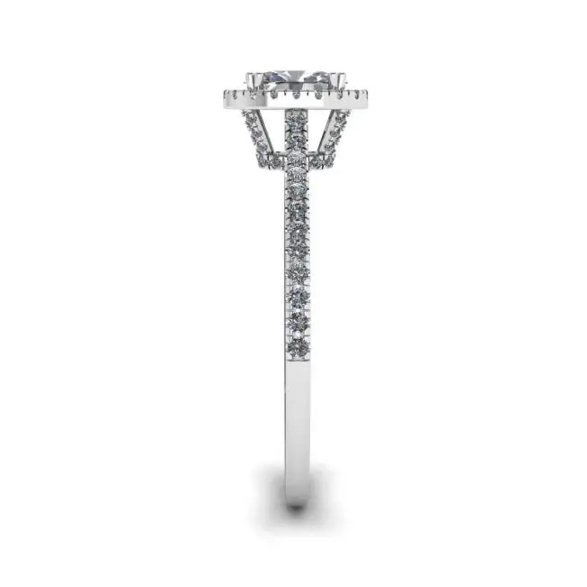 Anillo con halo de diamantes de talla ovalada - Photo 2