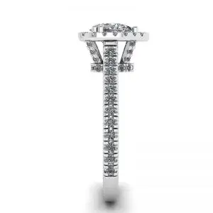 Anillo con halo de diamantes de talla pera - Photo 2