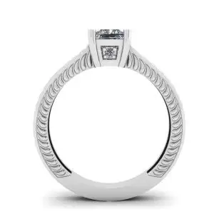 Anillo de diamantes de talla princesa estilo oriental - Photo 1
