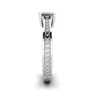 Anillo de diamantes de talla princesa estilo oriental - Photo 2