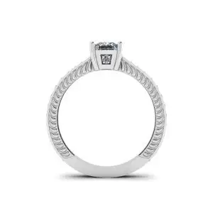 Anillo de diamantes de talla princesa estilo oriental con pavé - Photo 1