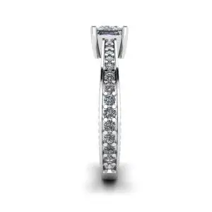 Anillo de diamantes de talla princesa estilo oriental con pavé - Photo 2