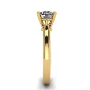 Anillo clásico de diamantes con un diamante en oro amarillo - Photo 2