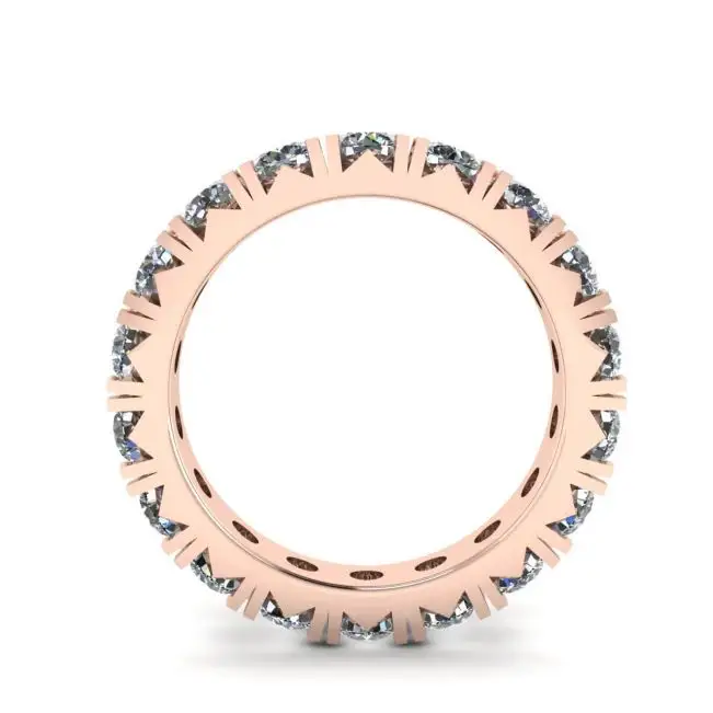 Alianza de diamantes de eternidad de 3 quilates en oro rosado de 18 quilates - Photo 1