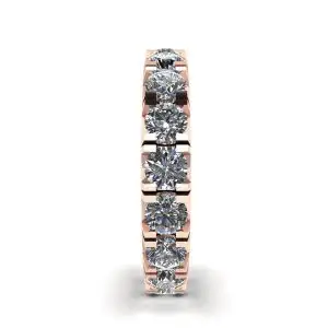 Alianza de diamantes de eternidad de 3 quilates en oro rosado de 18 quilates - Photo 2