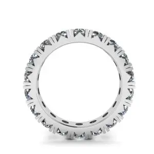Alianza de diamantes de eternidad de 3 quilates en oro blanco de 18 k - Photo 1