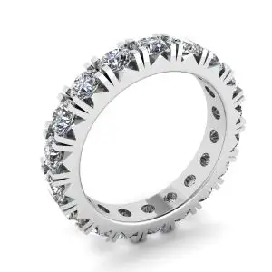 Alianza de diamantes de eternidad de 3 quilates en oro blanco de 18 k - Photo 3
