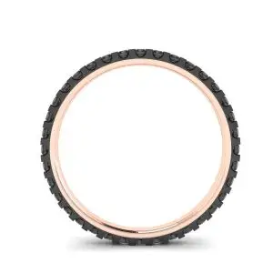 Anillo de eternidad con pavé de diamantes negros en oro rosa - Photo 1